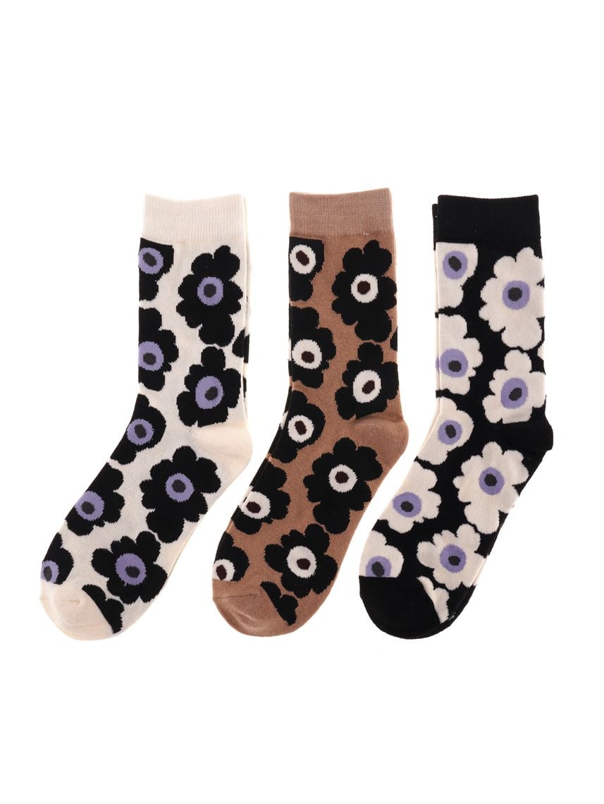 מארז 3 גרביים פרחוניות 36-41