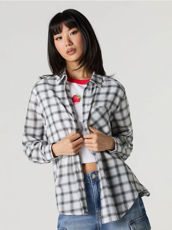 חולצה מכופתרת משובצת