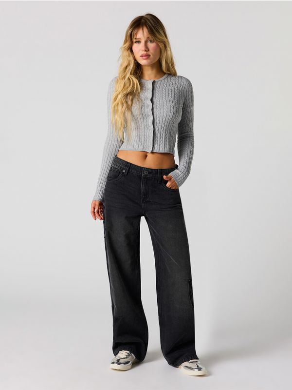 ג’ינס LOW RISE-BAGGY עם רקמה