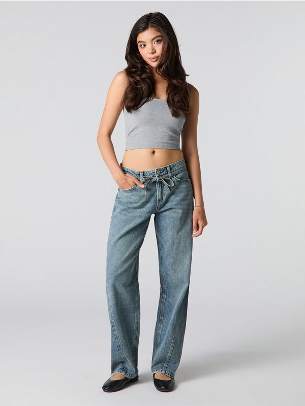 ג’ינס LOW RISE-BAGGY עם חגורה