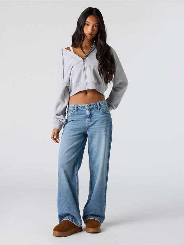 ג’ינס LOW RISE-BAGGY עם רקמה