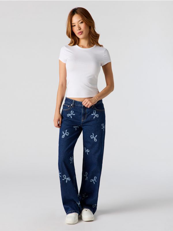 ג’ינס LOW RISE-BAGGY עם פפיונים