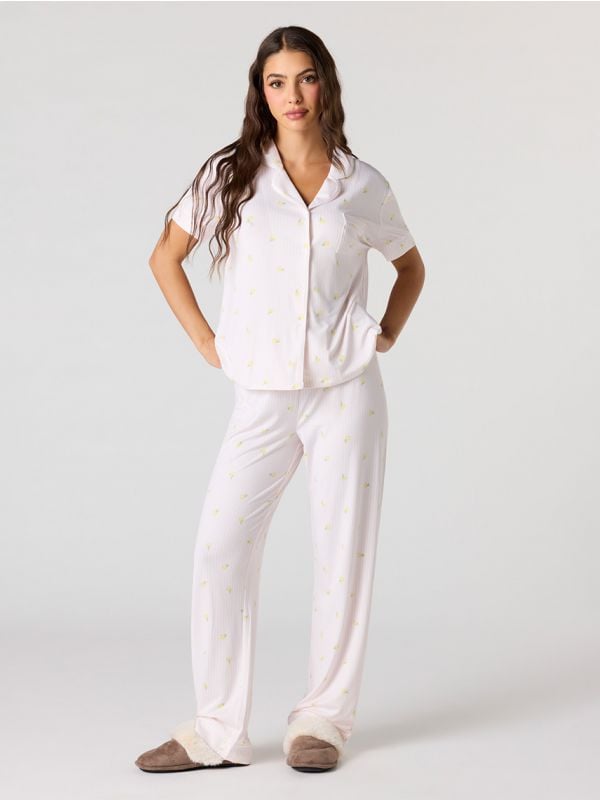 סט פיג’מה מכופתרת