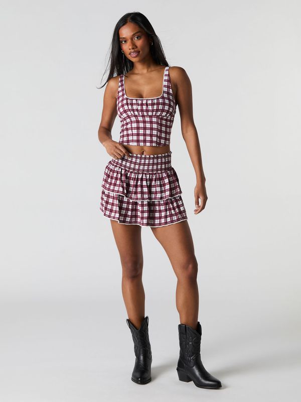 חצאית MINI משובצת