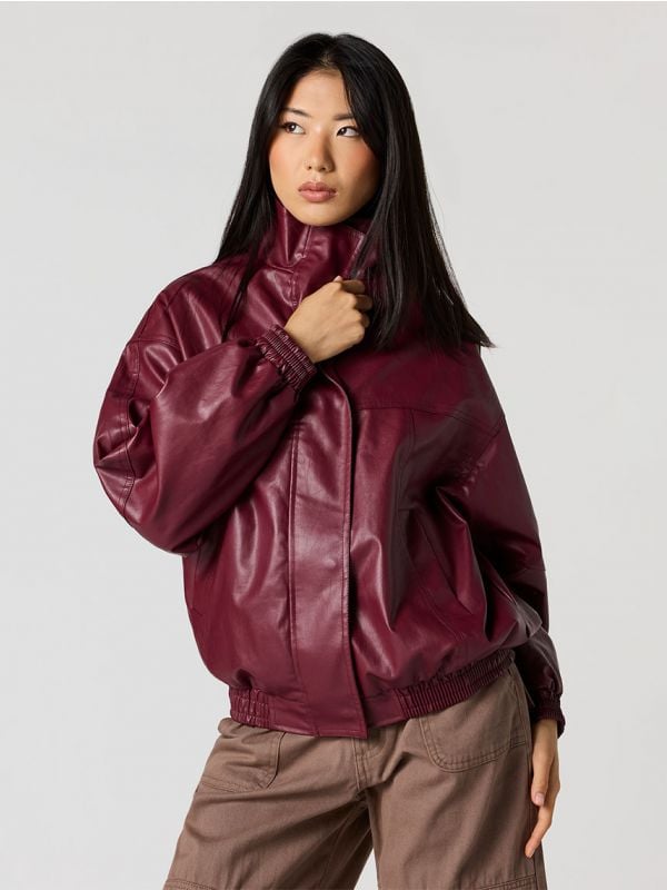 ג’קט אוברסייז דמוי עור