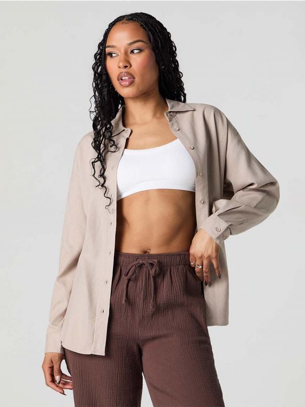 חולצת אוברסייז מכופתרת