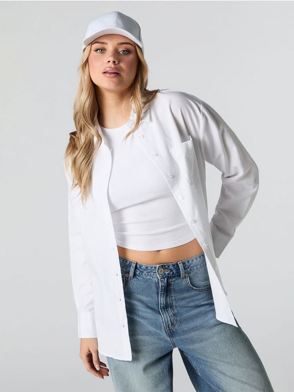 חולצה מכופתרת אוברסייז