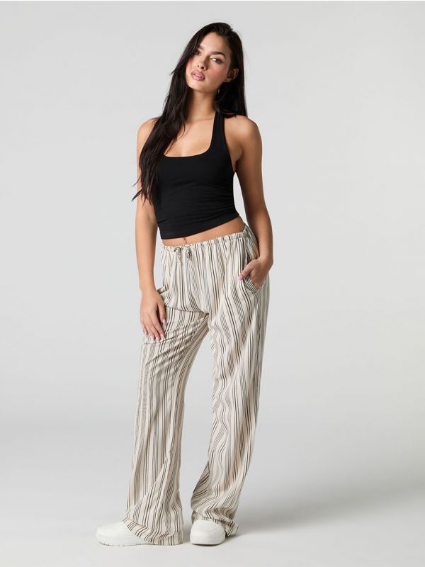 מכנסי פסים WIDE LEG