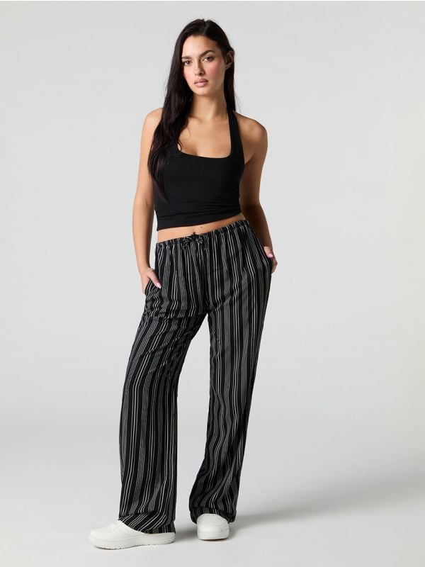 מכנסי פסים WIDE LEG