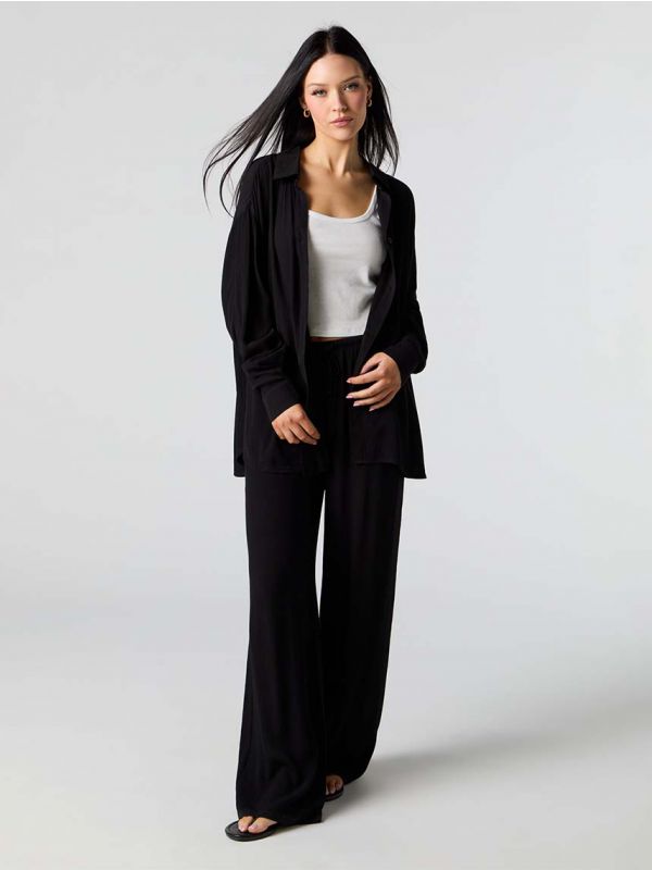 מכנסי WIDE LEG מקומטים