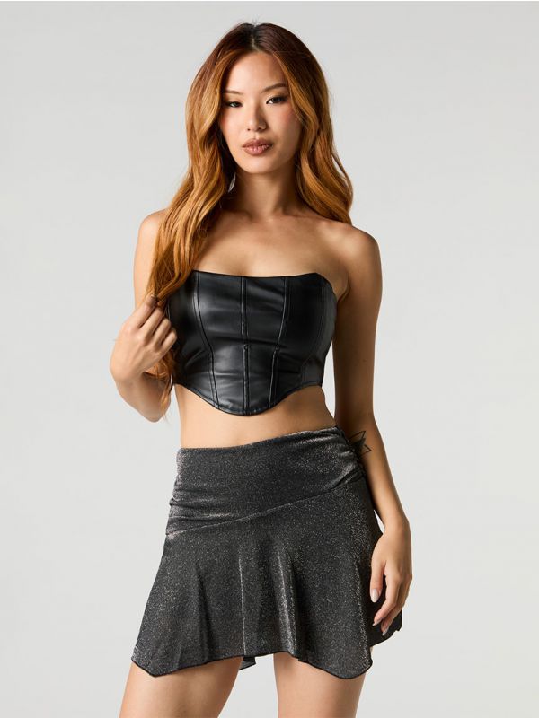 חצאית מיני נוצצת