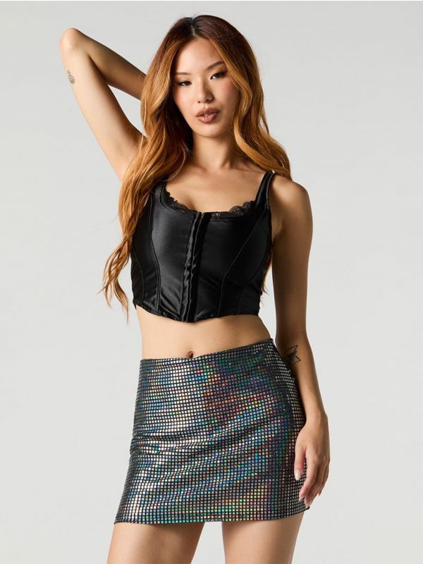 חצאית מיני מטאלית