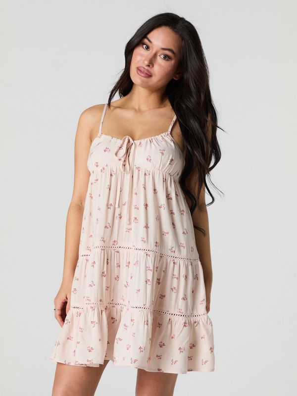 שמלת מיני קומות פרחונית