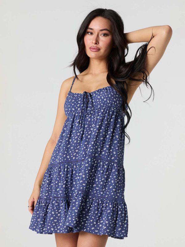 שמלת מיני קומות פרחונית