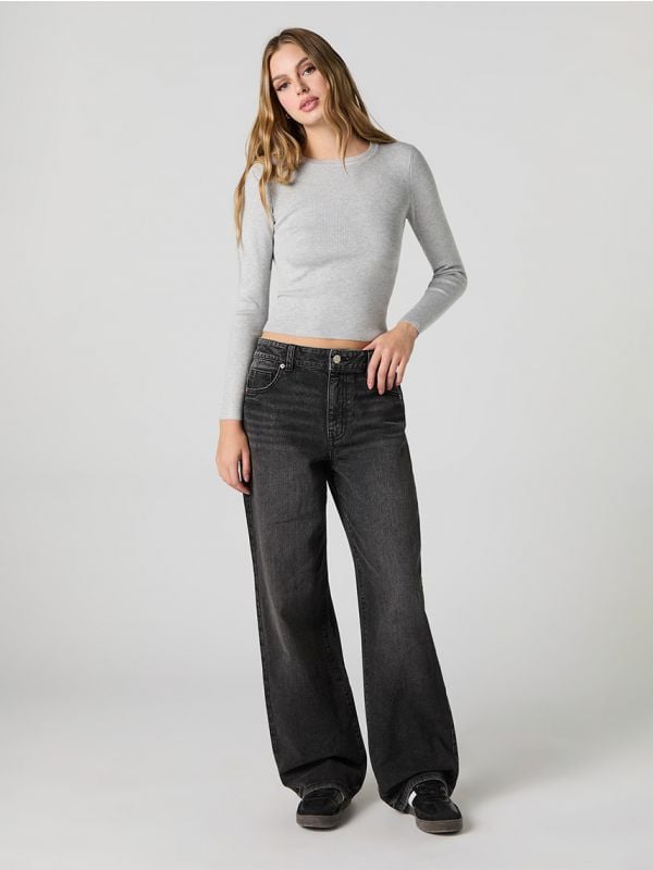 ג’ינס HIGH RISE-WIDE LEG