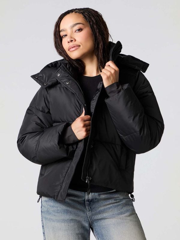 מעיל פוך עם כובע נשלף