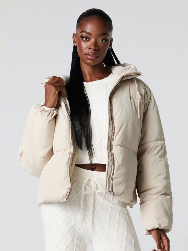 מעיל פוך עם בטנה פרוותית