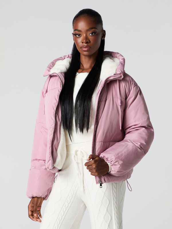 מעיל פוך עם בטנה פרוותית