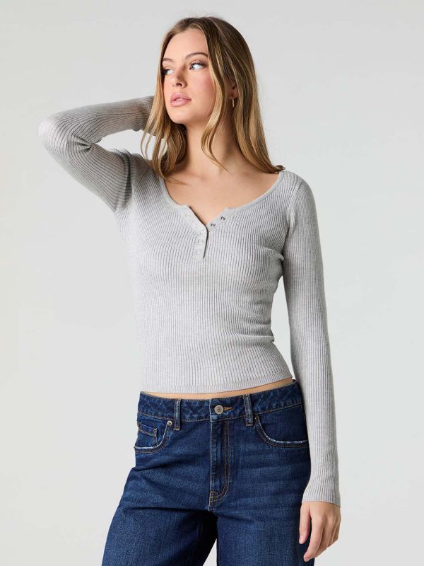 חולצת סריג דקה ארוכה