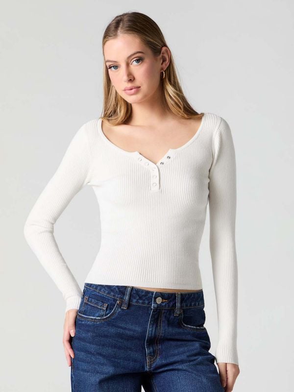 חולצת סריג דקה ארוכה