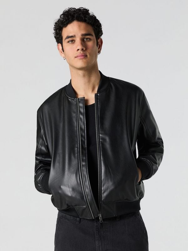 ג’קט בומבר דמוי עור