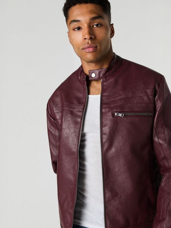 ג’קט בומבר דמוי עור