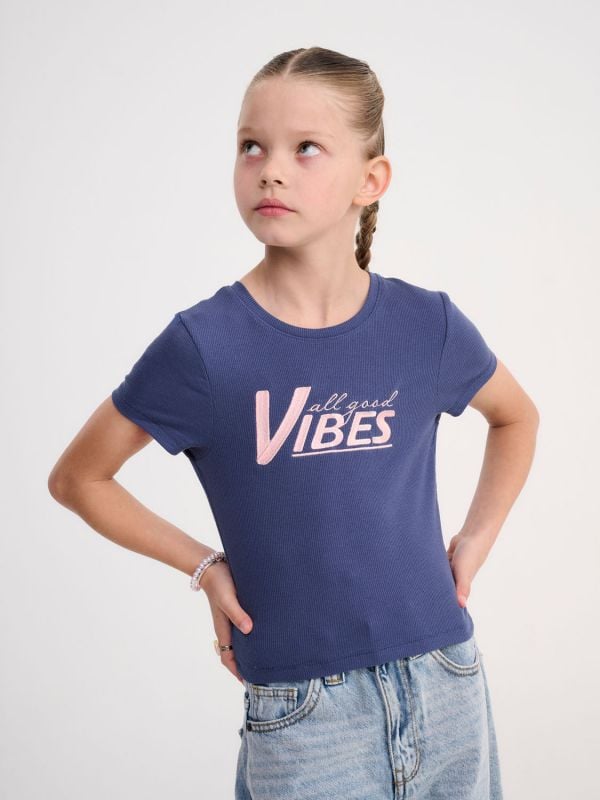 טי-שירט ריב עם הדפס