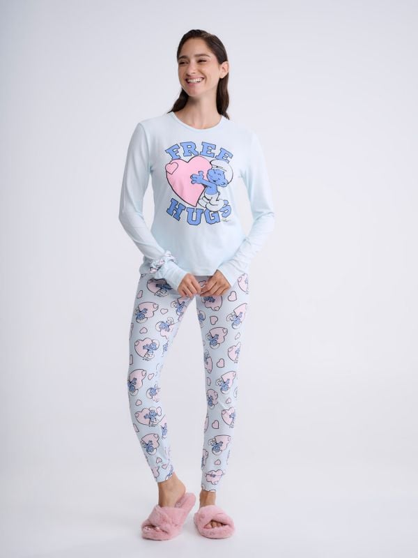 סט פיג’מה ארוכה | The Smurfs