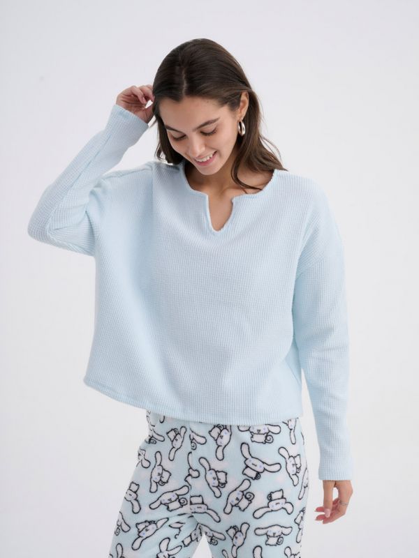 חולצת פיג’מה ופל ארוכה