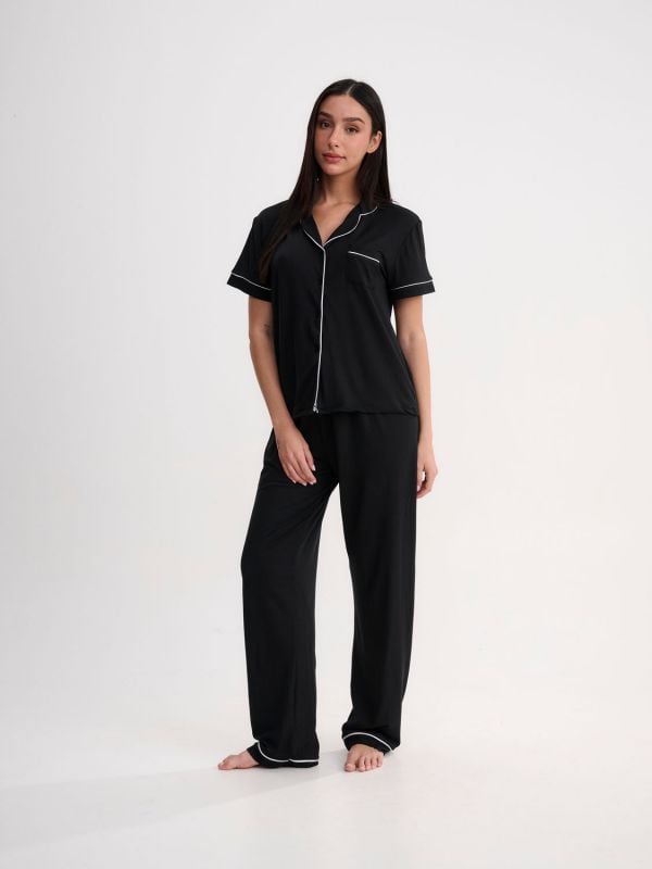 סט פיג’מה מכופתרת