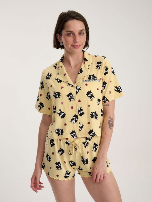 סט פיג’מה מכופתרת קצרה | Badtz Maru
