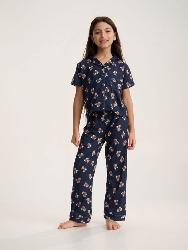 סט פיג’מה מכופתרת