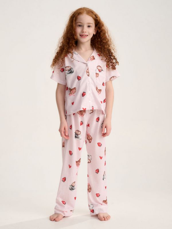 סט פיג’מה מכופתרת