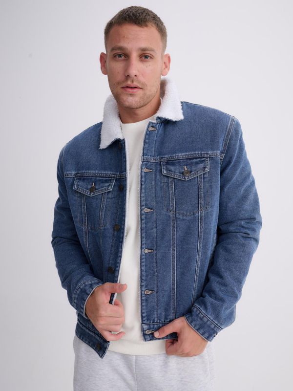 ג’קט ג’ינס משולב פרווה