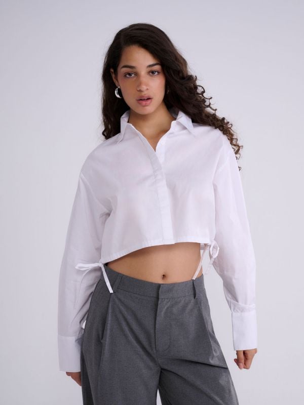 חולצת פופלין קרופ