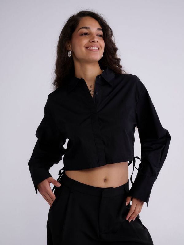 חולצת פופלין קרופ