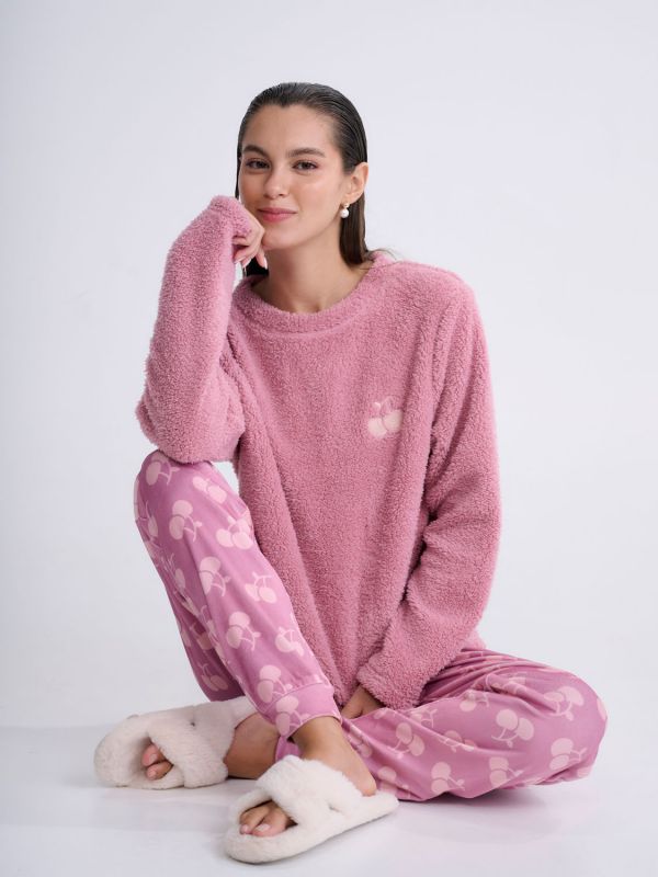 סט פיג’מת פליז ארוכה