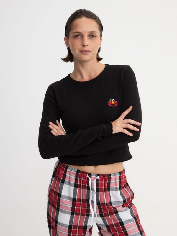 חולצת פיג’מה ופל ארוכה | Sesame Street