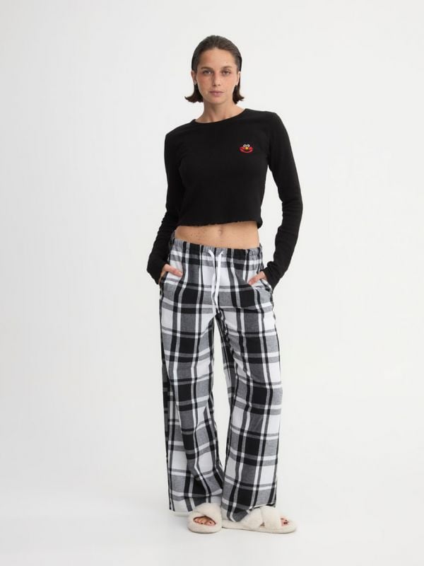 מכנסי פיג’מה ארוכים משובצים