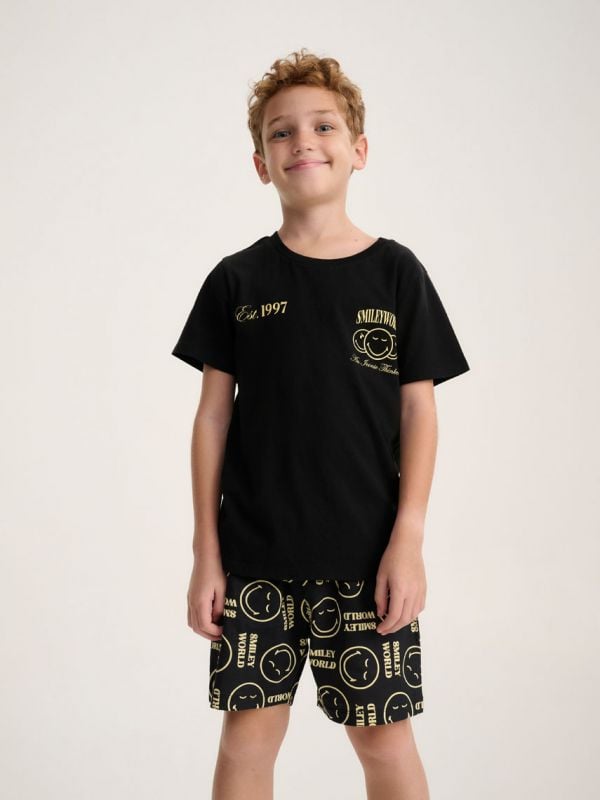 סט פיג’מה קצרה | Smiley