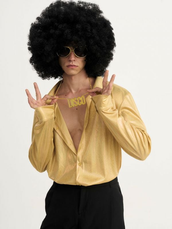 חולצה מכופתרת לתחפושת שנות ה-70