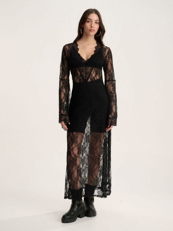 שמלת מקסי תחרה