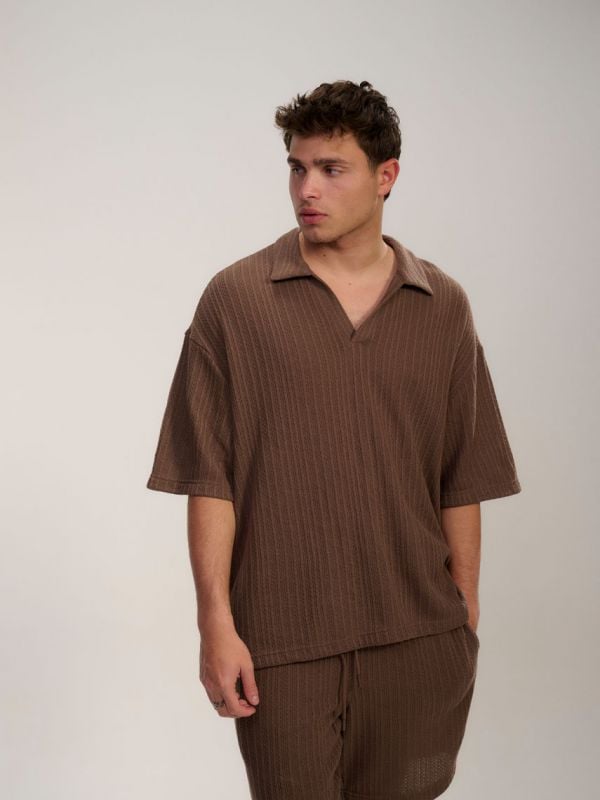 חולצת פולו טקסטורה