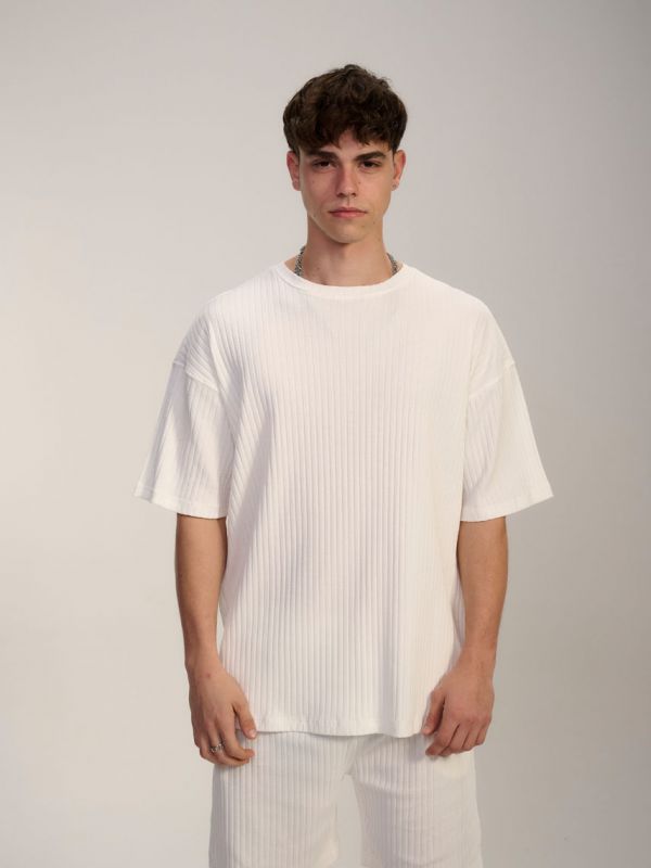 טי-שירט טקסטורת פסים