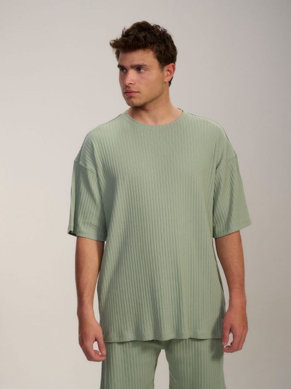 טי-שירט טקסטורת פסים