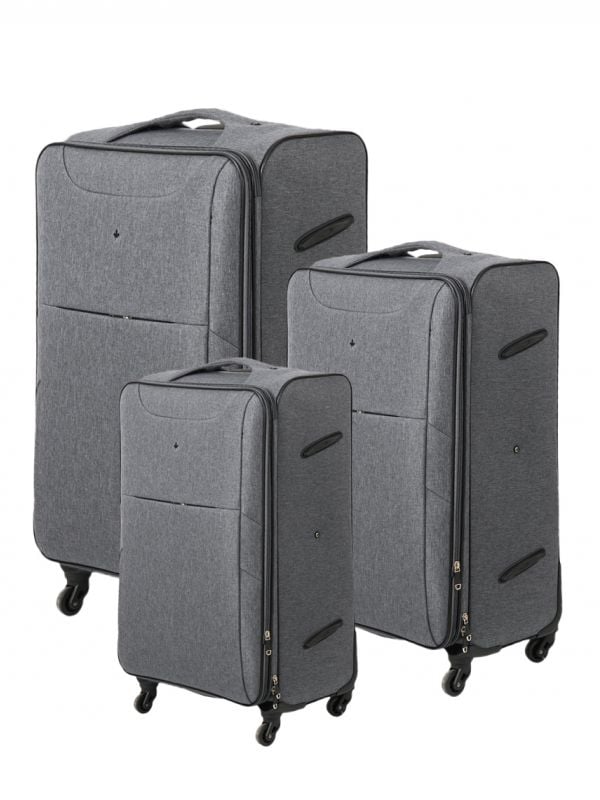סט 3 מזוודות מבד