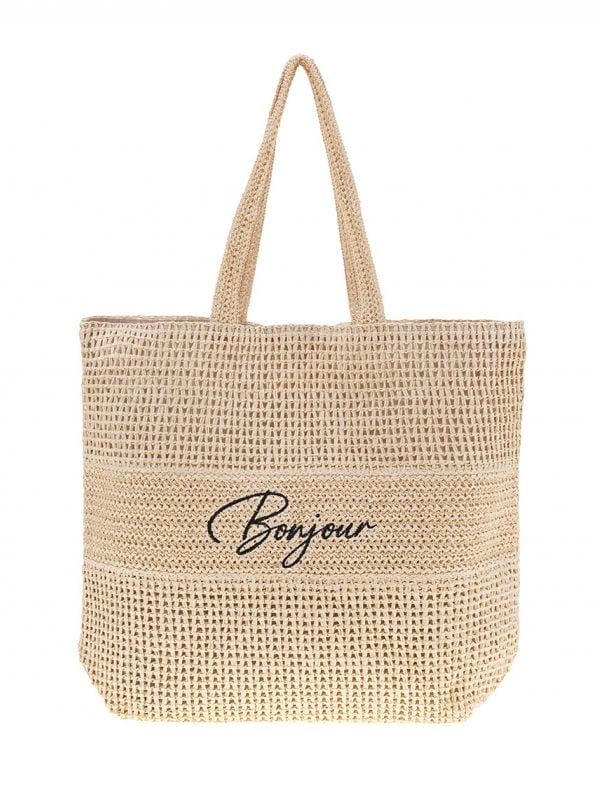 תיק חוף עם כיתוב רקום