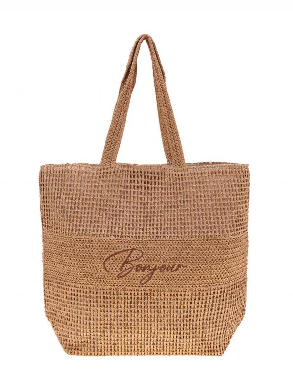 תיק חוף עם כיתוב רקום