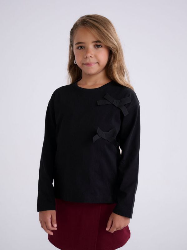 טי-שירט ארוכה עם פפיונים