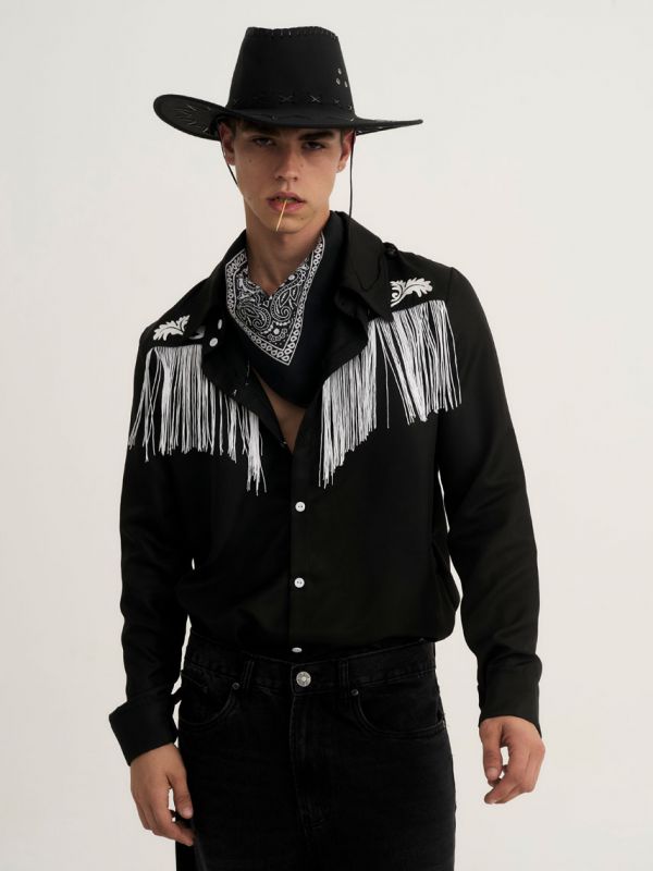 חולצת קאובוי מכופתרת